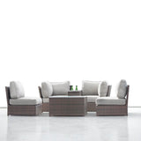 Comfortable Modern Patio Rattan Sectional Set With Cushions - Furniture Home Direct