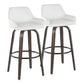Daniella - Contemporary Fixed Height, Barstool With Swivel With Round Footrest (Set of 2) - Furniture Home Direct