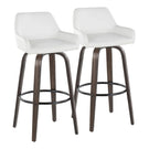 Daniella - Contemporary Fixed Height, Barstool With Swivel With Round Footrest (Set of 2) - Furniture Home Direct