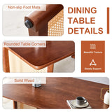 Dining Table Retro Solid Wood Rectangular Classic Walnut - Furniture Home Direct