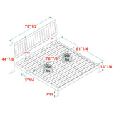Mid-Century Modern Solid Wood Spindle Bed - Furniture Home Direct