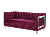 Heibero Loveseat - With 2 Pillows - Burgundy - Furniture Home Direct
