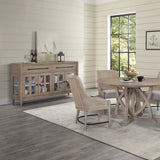 Power Ready - Buffet With Glass Cabinet Doors - Sand - Furniture Home Direct