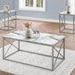Table Set, Coffee, End, Side, Accent, Living Room, Marble Look Laminate, Contemporary & Modern (Set of 3) - Furniture Home Direct