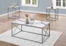 Table Set, Coffee, End, Side, Accent, Living Room, Marble Look Laminate, Contemporary & Modern (Set of 3) - Furniture Home Direct