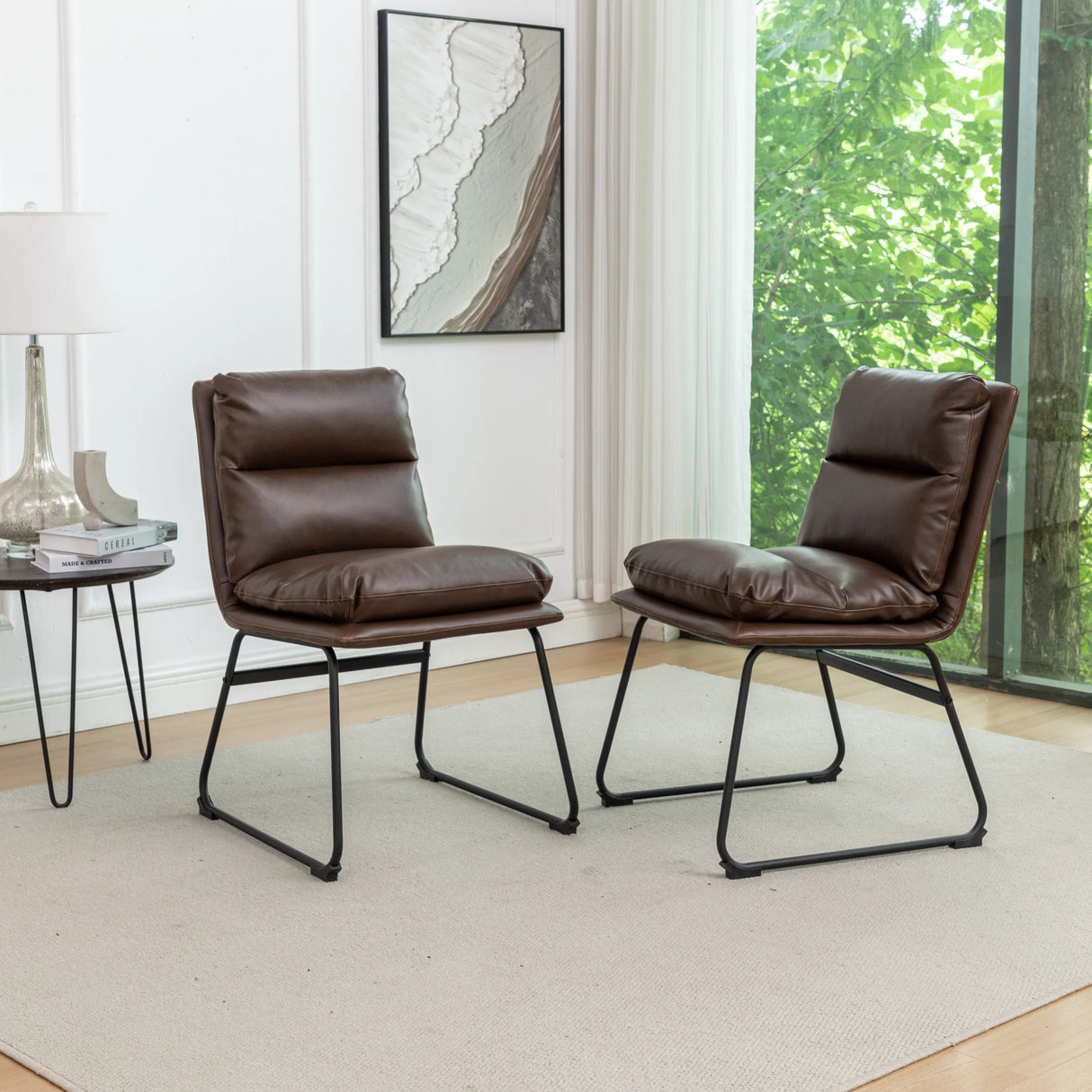Dining Set Round Table With Chairs Antique Brown And White - Furniture Home Direct
