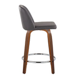 Toriano - Mid Century Modern Fixed Height Counter Stool With Swivel With Round Footrest (Set of 2) - Furniture Home Direct