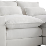 U Shaped Sectional Sofa With Console And Cupholders White - Furniture Home Direct