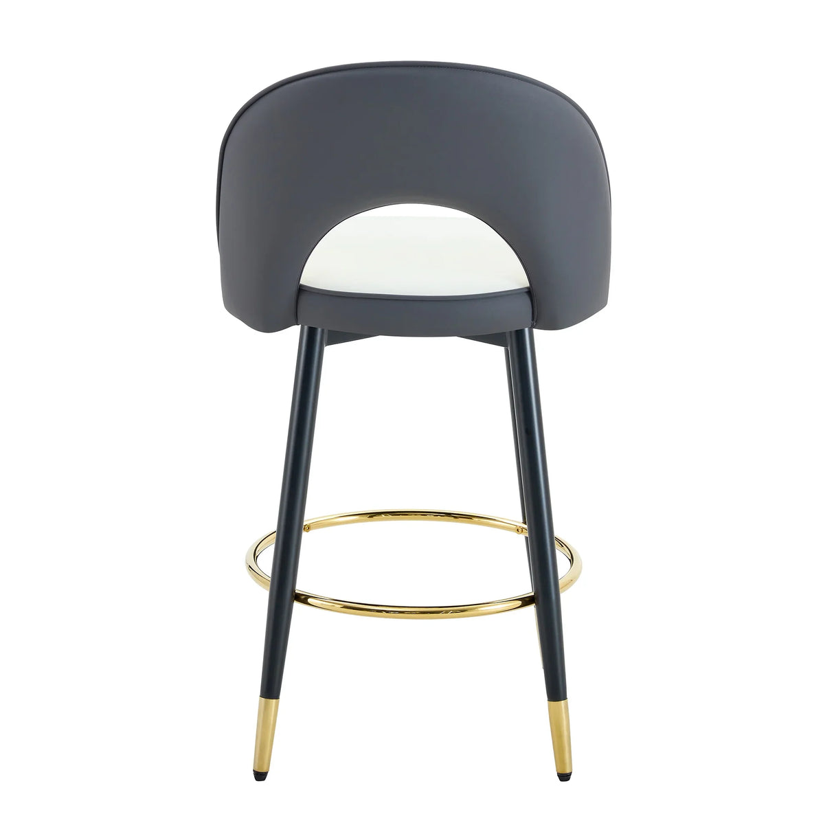Bar Stool Set Modern Upholstered Two Tone White and Gray - Furniture Home Direct