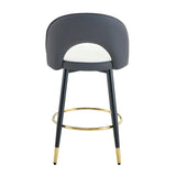 Bar Stool Set Modern Upholstered Two Tone White and Gray - Furniture Home Direct