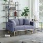 Easton - Linen Fabric Loveseat With USB Charging Ports Pockets And Pillows - Furniture Home Direct