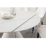 Fashion Modern Sintered Stone Dining Table With Retractable Function And Chairs - Furniture Home Direct