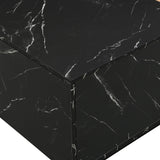 TV Stand Modern Marble Look With Wood Accent Black - Furniture Home Direct