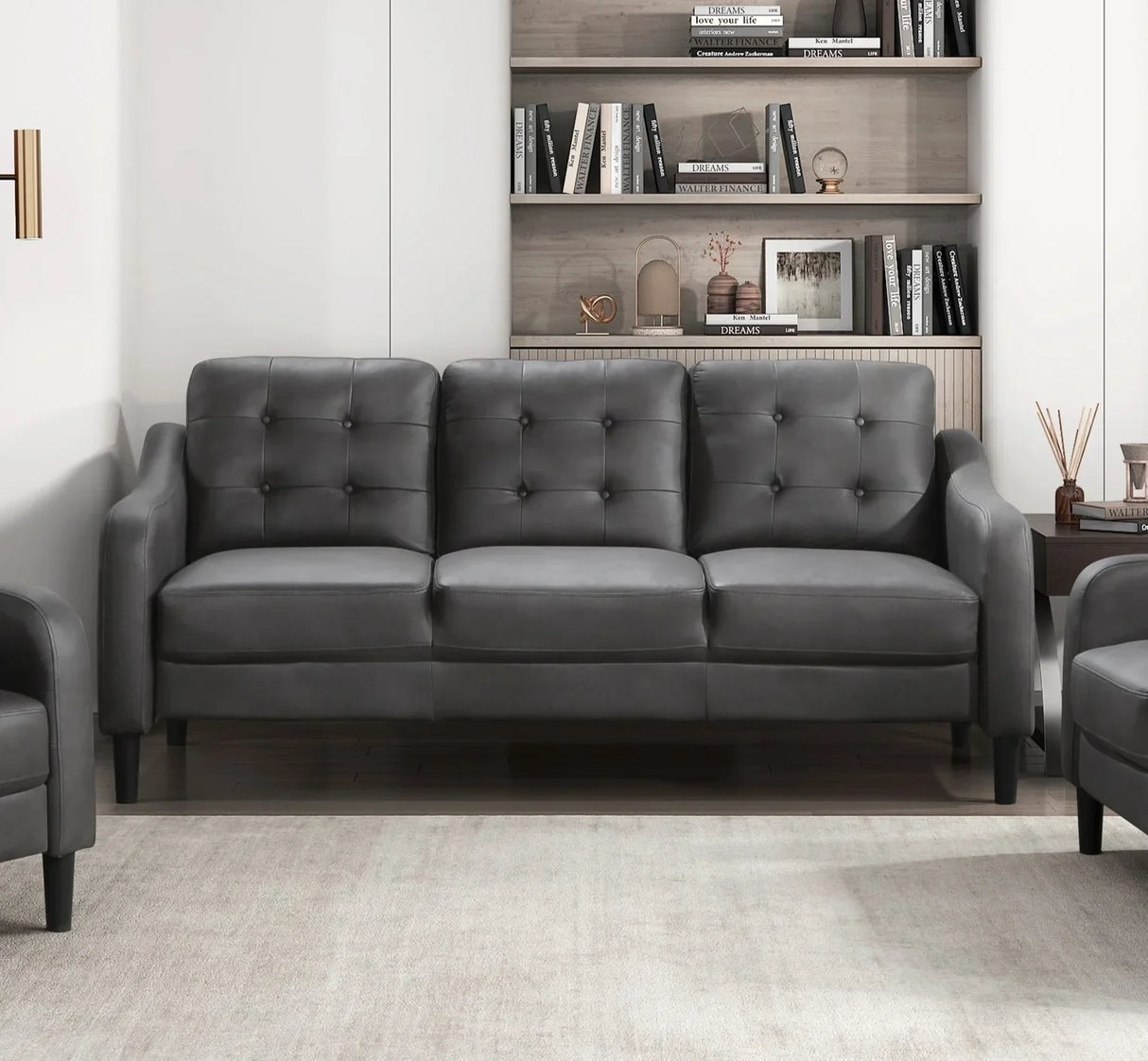 3pc Living Room Set Including Sofa, Love seat and Chair - Gray - Furniture Home Direct