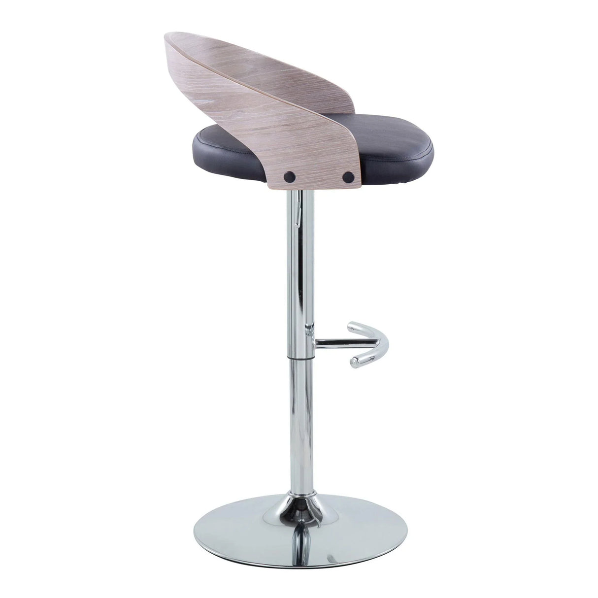 Grotto - Contemporary, Adjustable Barstool With Swivel With Rounded T Footrest (Set of 2) - Furniture Home Direct