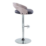 Grotto - Contemporary, Adjustable Barstool With Swivel With Rounded T Footrest (Set of 2) - Furniture Home Direct