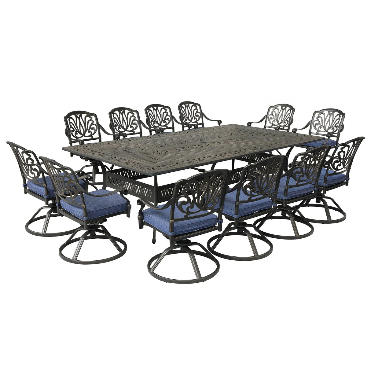 Rectangular Metal Dining Set With Cushions - Furniture Home Direct