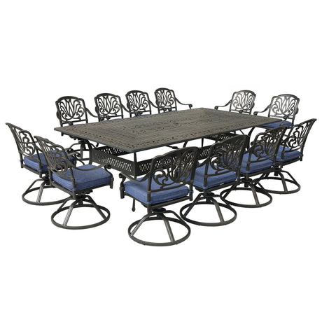 Rectangular Metal Dining Set With Cushions - Furniture Home Direct