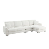 Modern Oversized Sectional Sofa, L-Shaped Luxury Couch Set With 2 Free Pillows, 5 Seat Chenille Indoor Furniture With Chaise For Living Room - Furniture Home Direct