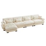 Deep Seating Oversized Modular Cloud Sofa With Waist Pillows and ottoman - Furniture Home Direct