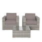 Wicker Seating Group Set With Table And Cushions - Furniture Home Direct