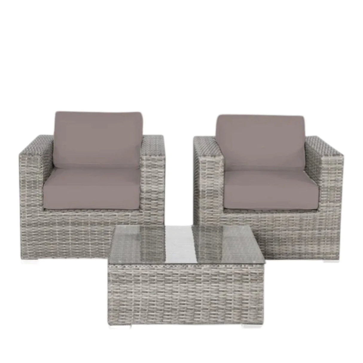Wicker Seating Group Set With Table And Cushions - Furniture Home Direct