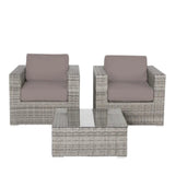 Wicker Seating Group Set With Table And Cushions - Furniture Home Direct