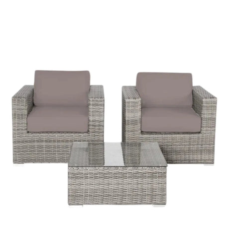Wicker Seating Group Set With Table And Cushions - Furniture Home Direct