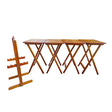 Folding Trays With Storage Rack Snack Table (Set of 4) - Honey - Furniture Home Direct