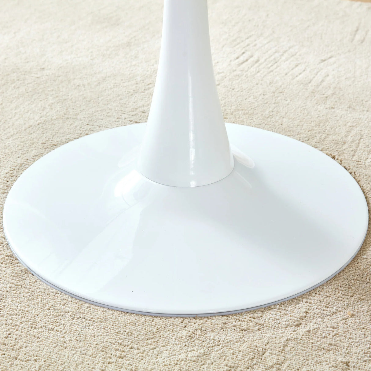 Dining Set Modern Round Table with Four Chairs White - Furniture Home Direct