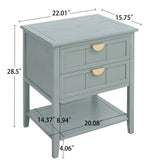 2 Drawer Side Table, American Style, End Table, Suitable For Bedroom, Living Room, Study - Furniture Home Direct