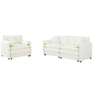 Modern Upholstered Chenille Loveseat And Armchair Set With Pillows - Furniture Home Direct
