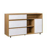 Contemporary Detailed Door Sideboard With Open Storage - Furniture Home Direct