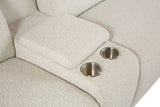 Sectional Sofa Boucle Power Reclining With Cupholder Beige - Furniture Home Direct
