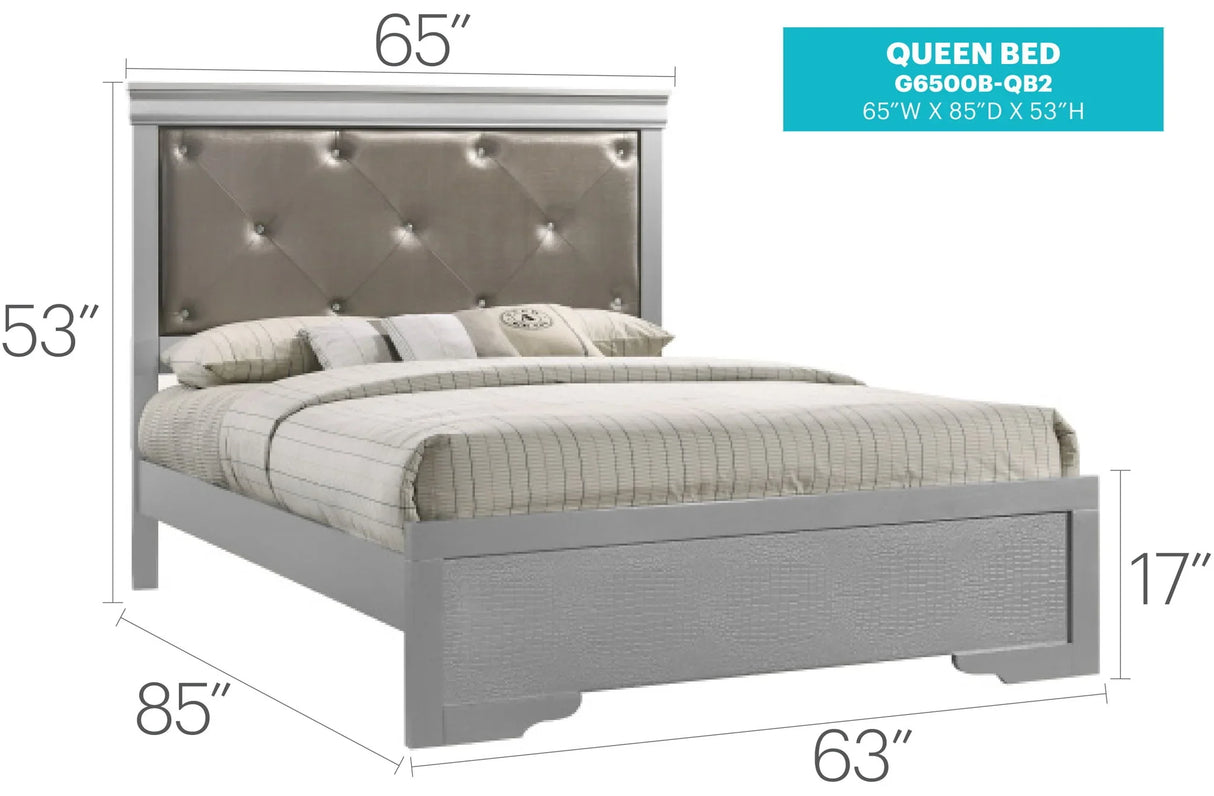 Chic Elegantly Designed Transitional Bed - Furniture Home Direct