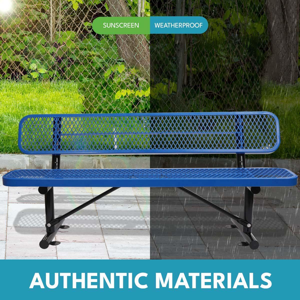 Outdoor Steel Bench With Backrest - Furniture Home Direct