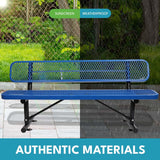 Outdoor Steel Bench With Backrest - Furniture Home Direct