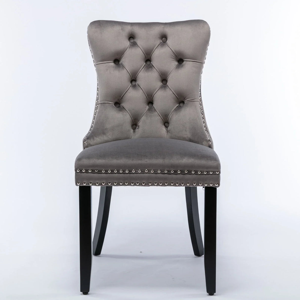 Nikki - Modern, High-End Tufted Solid Wood Contemporary Velvet Upholstered Dining Chair With Wood Legs Nailhead Trim (Set of 2) - Furniture Home Direct