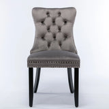 Nikki - Modern, High-End Tufted Solid Wood Contemporary Velvet Upholstered Dining Chair With Wood Legs Nailhead Trim (Set of 2) - Furniture Home Direct