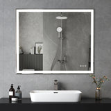 LED Bathroom Vanity Mirror Wall Mounted Adjustable White / Warm / Natural Lights Anti-Fog Touch Switch With Memory Modern Smart Large Bathroom Mirrors - Furniture Home Direct
