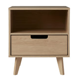 Modern 1 Drawer Nightstand With Open Cubby - Furniture Home Direct