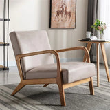 Classic Mid-Century Modern Accent Chairs, Open Framed Armchair With Cushioning - Furniture Home Direct