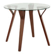 Folia - Mid-Century Modern Round Dinette Table - Walnut / Clear - Furniture Home Direct