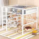 Loft Bed With 4 Tier Shelves And Storage - Furniture Home Direct