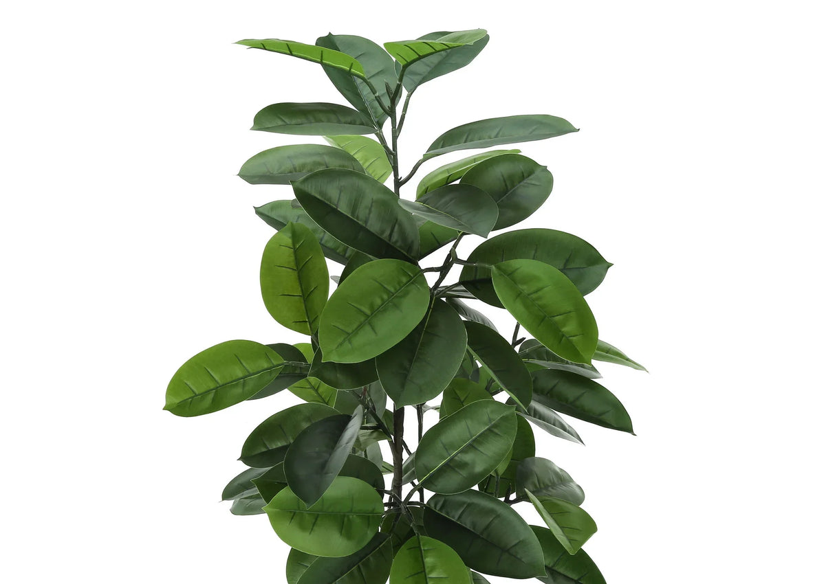 52" Tall, Artificial Plant, Rubber Tree, Indoor, Faux, Fake, Floor, Greenery, Potted, Real Touch, Decorative - Green / Black - Furniture Home Direct