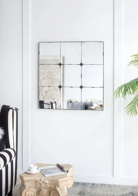 Traditional Decor Style Antique Glass Panel Mirror, Wall Mirror For Bathroom Entryway Console Lean Against Wall - Furniture Home Direct