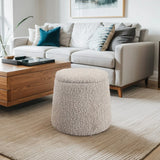 Elegant Round Storage Ottoman Upholstered - Furniture Home Direct
