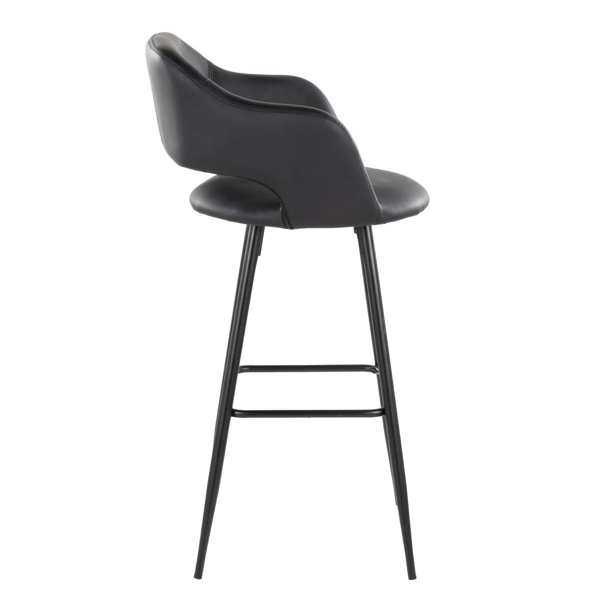 Margarite - Contemporary Fixed Height BarStool With Square Footrest (Set of 2) - Furniture Home Direct