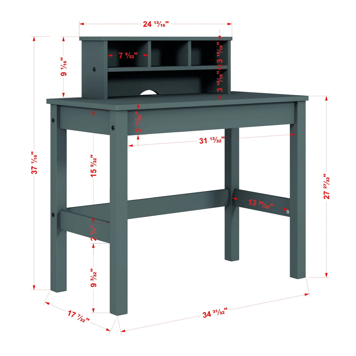 Logan - Writing Desk - Gray - Furniture Home Direct