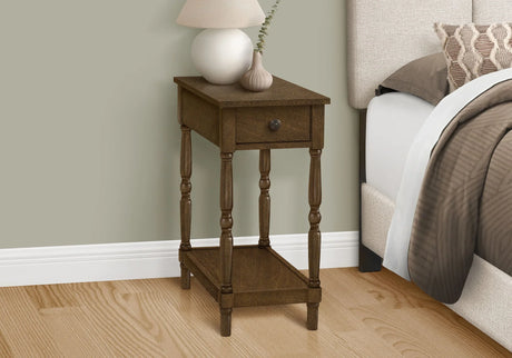 Accent End Table, 2 Tier, Storage Drawer, Traditional Stylish Design - Furniture Home Direct